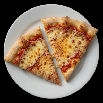 Villa Maria Pizza Larchmont Plate of Plain Cheese Pizza Slices